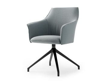 LX671 - Swivel trestle-based chair with armrests by LEOLUX LX - view 2